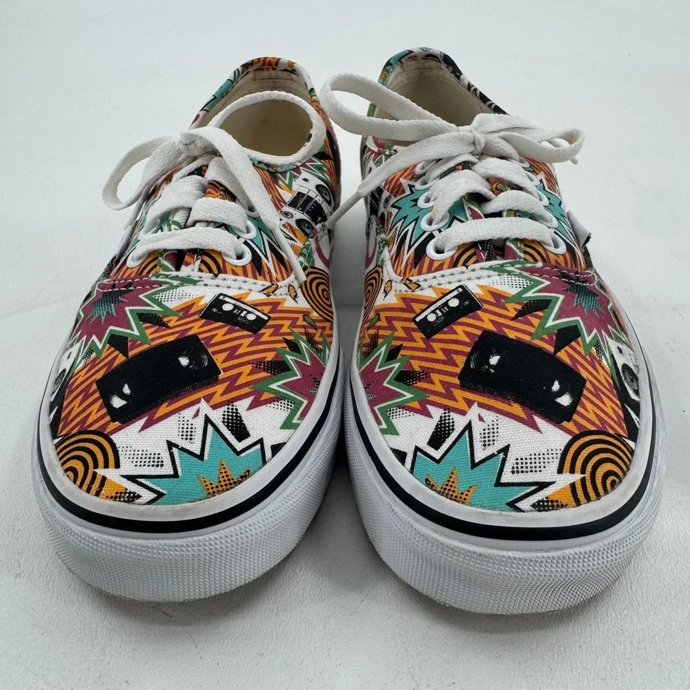 Vans Off the Wall Sneakers UNISEX Multicolor Boom Box Mixtape Cassette M8 W9.5